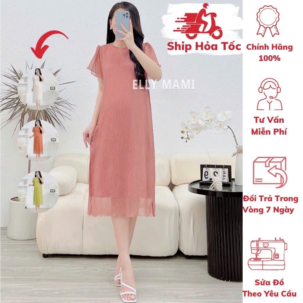 ( 40kg - 75kg ) Đầm Bầu, Suông Voan Ly Nhỏ, Cánh Tiên,Form Dễ Mặc,Siêu Mát,Nhẹ Tênh
