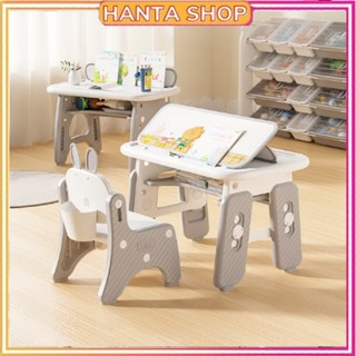 BỘ BÀN GHẾ  TAI THỎ - BẢNG VẼ INHE NÂNG HẠ ĐỘ CAO CHO BÉ TỪ 1 ĐẾN 12 TUỔI