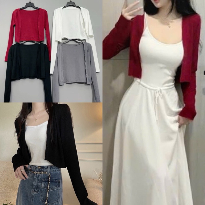 K-74. Áo khoác nữ nhẹ nhàng form lững phối ngoài cá tính dễ thương chất vải thun gân len 4 chiều Free Size