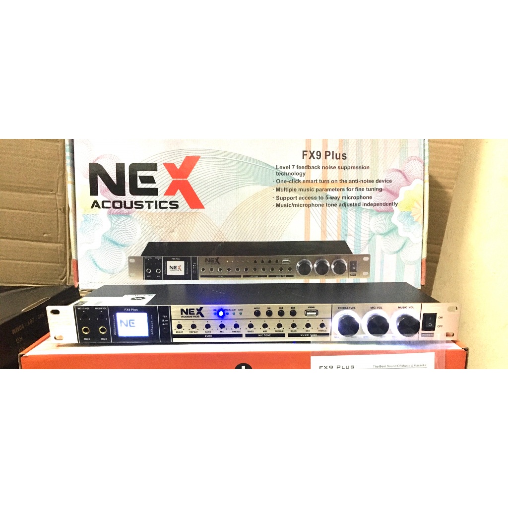 Vang Karaoke N.EX FX9 PLus Có Chống Hú Tốt. Kết Nối Quang Học OPTICAL, BLUETOOTH, USB, AUX1,AUX2...