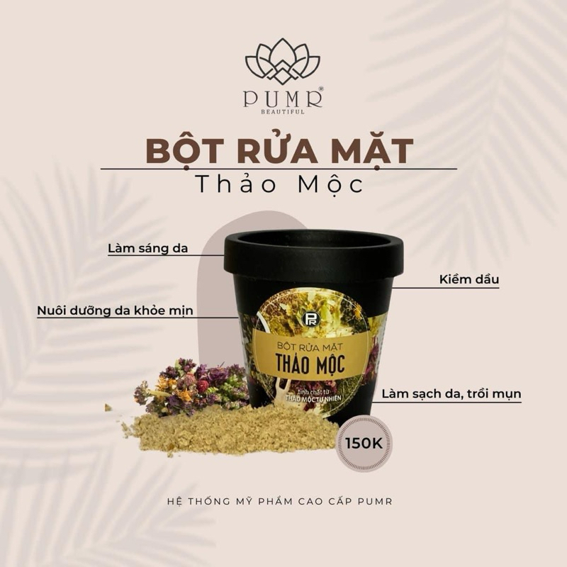 Bột rửa mặt thảo mộc Pumr