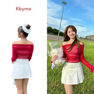 Set Áo lưới mỏng trễ vai Fiona Mesh Top kèm áo ống trắng