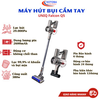 Máy hút bụi không dây cẩm tay Mini UNIQ Falcon Q5 Cao Cấp, lực hút 29000Pa, pin 26000mAh, lọc 99,9% vi khuẩn và bụi mịn