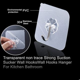 Combo 100 Móc Dán Tường Siêu Dính Trong Suốt Chịu Lực Tốt Treo Tường Chắc Chắn
