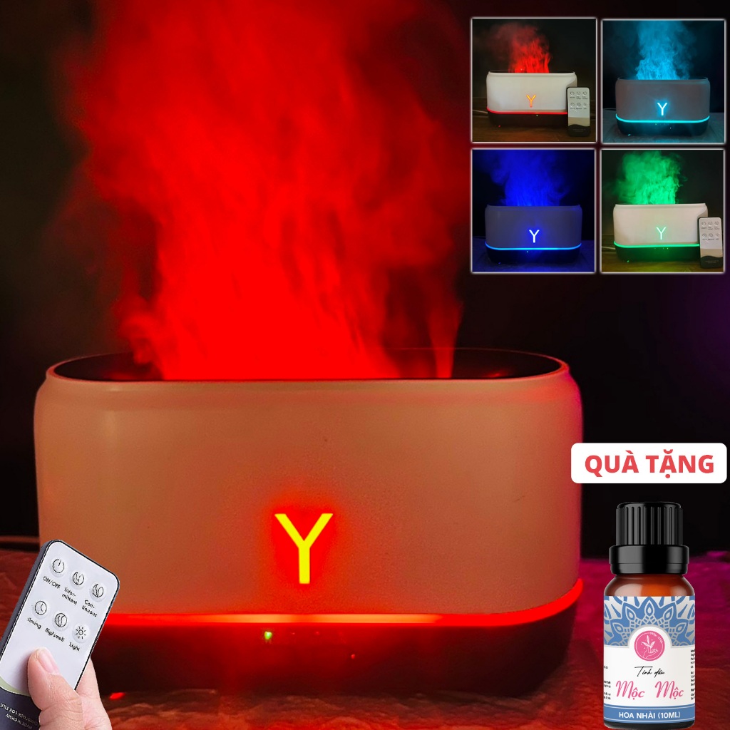 Máy Xông Tinh Dầu Chữ Y Làm Đèn Ngủ Siêu Đẹp - Máy Khuếch Tán Tinh Dầu hiệu ứng đèn LED ngọn lửa