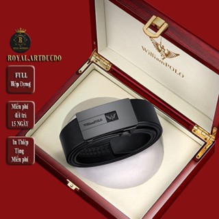 Thắt lưng nam , dây nịt nam da bò WilliamPOLO Full hộp đựng cao cấp - ART112