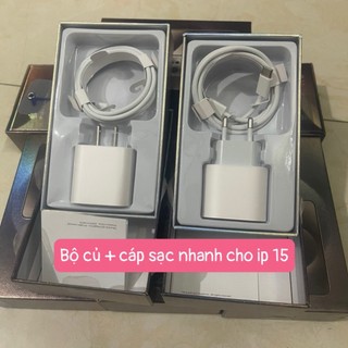  Bộ củ cáp sạc nhanh ip15 chính hãng dây bọc dù type-c không gây nóng giật lag máy bảo hành 12 tháng 
