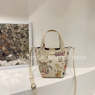 Túi xách nữ BAM làn hoạ tiết QCCC hàng l1 2 dây đeo size16cm vừa đt