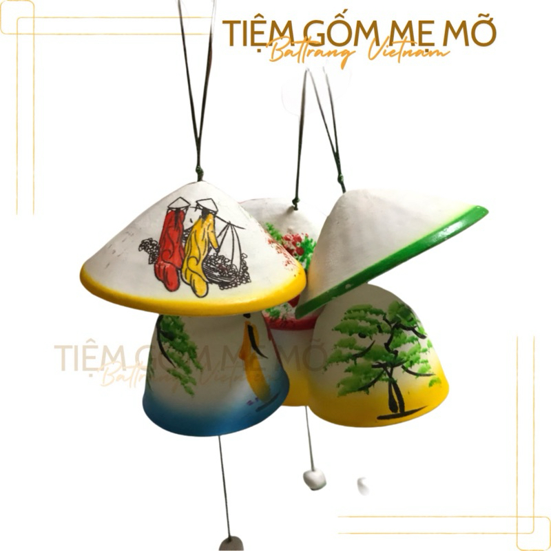 Chuông gió hình chiếc nón gốm sứ Bát Tràng