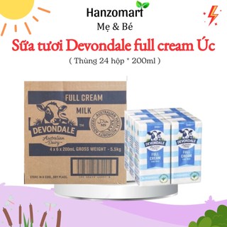 Sữa tươi Devondale full cream Úc (thùng 24 hộp 200ml) - hanzo2009