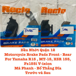  Bố Thắng - Má Phanh Yamaha R15 - MT15 - XSR 155 Trước Sau - Motorcycle Brake Pads Front Rear - Recto 