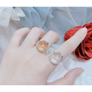 Nhẫn bạc nữ mặt đá hồ ly chất liệu bằng bạc ta MS59
