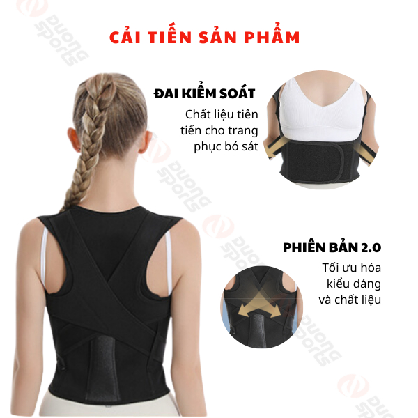 Đai Chống Gù Lưng Cao Cấp Đai Điều Chỉnh Cột Sống Cải Thiện Vóc Dáng Có Nẹp Hỗ Trợ