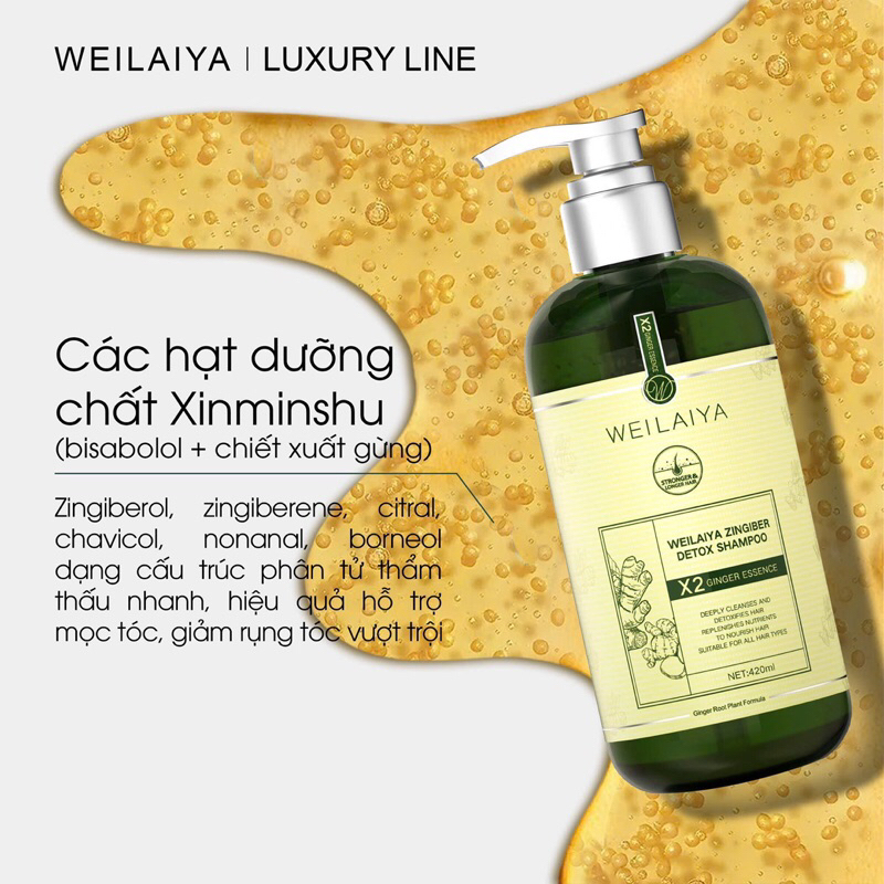(Tặng Mọc Tóc) DẦU GỘI XẢ GỪNG WEILAIYA LUXURY