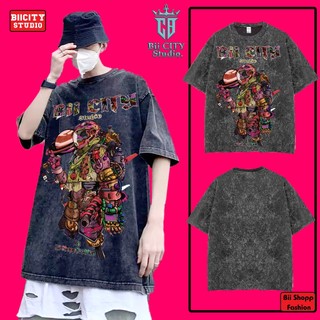 Áo Wash Thun Loang đen RoBot CITY / Áo Phông Loang wash 100% cotton Local brand basic form rộng - tay lỡ - unisex.