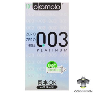 Hộp 10 bao cao su Okamoto 0.03 Platinum cực siêu mỏng