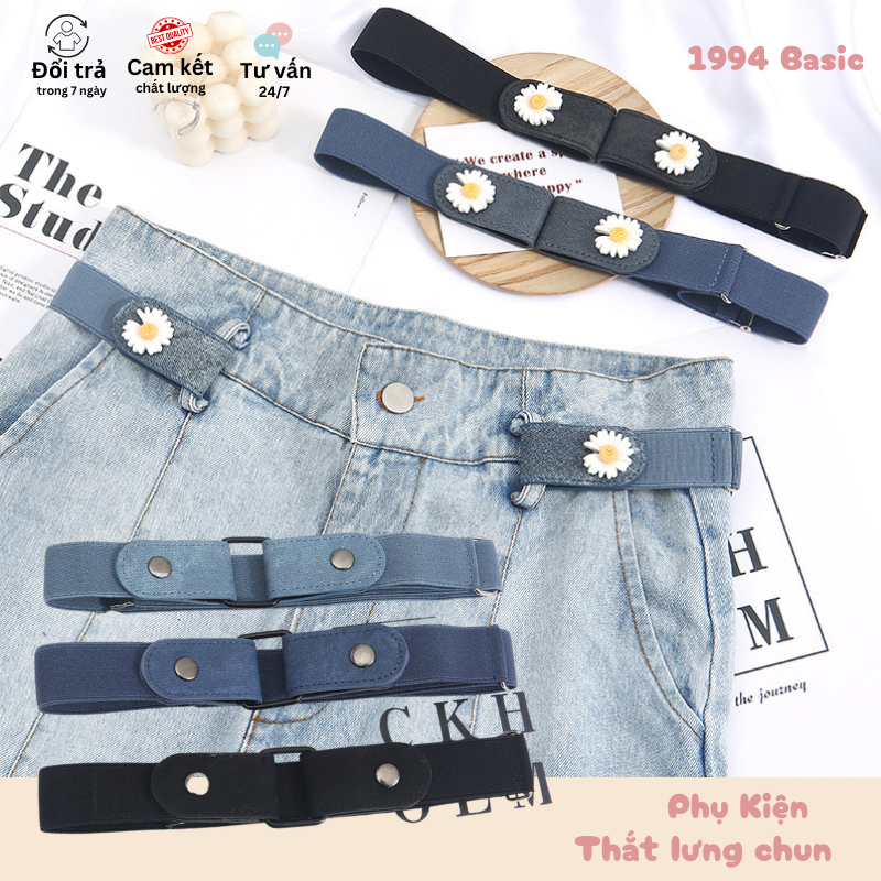 Thắt lưng CHUN vải co giãn cài cạp không cần mặt tiện lợi thời trang