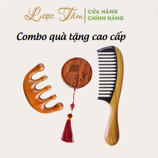 Lược sừng chải tóc răng mau LƯỢC TÂM ghép gỗ cao cấp đủ size
