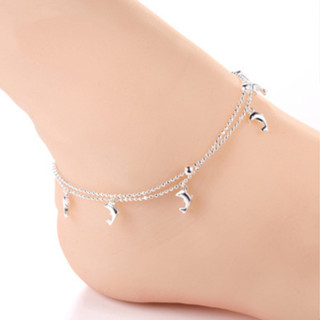 Lắc chân cá heo dây đôi mạ bạc S925 - LC20