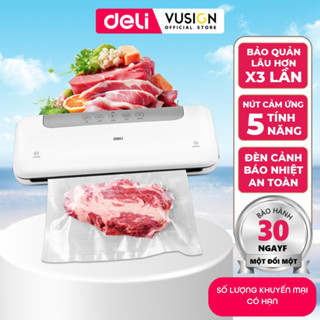 Máy Hút Chân Không Deli Hút Tự Động Hàn Miệng Túi Lực Hút Mạnh Bảo Quản Thực Phẩm Tươi Lâu Hơn 3 Lần