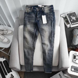 Quần jean nam ống ôm nhẹ co giãn màu xanh rêu slimfit VNXK xịn