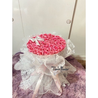 Bó hoa sáp 50 bông màu hồng, quà tặng sinh nhật, quà valentine 14/2, 8,3, 20/10,20/11