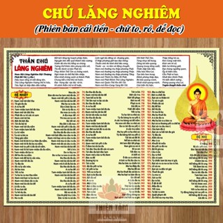 Tờ Chú Lăng Nghiêm khổ lớn A3 30x41cm bằng giấy couche 250 dai và dày, in 2 mặt + cán màng nilông 2 mặt