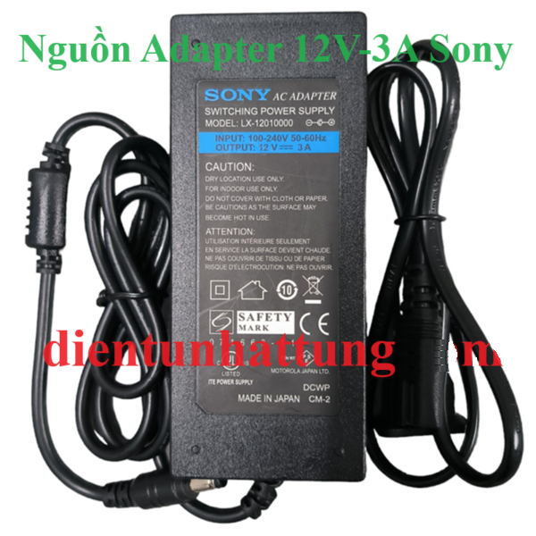 NGUỒN ADAPTER 12V-2A + 12V-3A + 12V-5A SONY, ĐẦU JACK DC THÔNG DỤNG