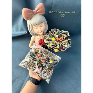 Sét 100 Dây Buộc Tóc Hàn Quốc Mix MÀU DÀNH CHO CẢ MẸ VÀ BÉ