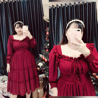 [BIGSIZE 60-85kg] Đầm đan dây tay dài