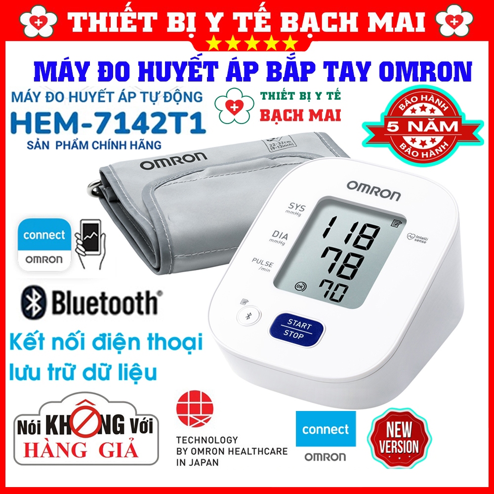 Máy Đo Huyết Áp Bắp Tay OMRON HEM 7142T1 - Chính Hãng Nhật Bản, Bảo Hành 5 Năm