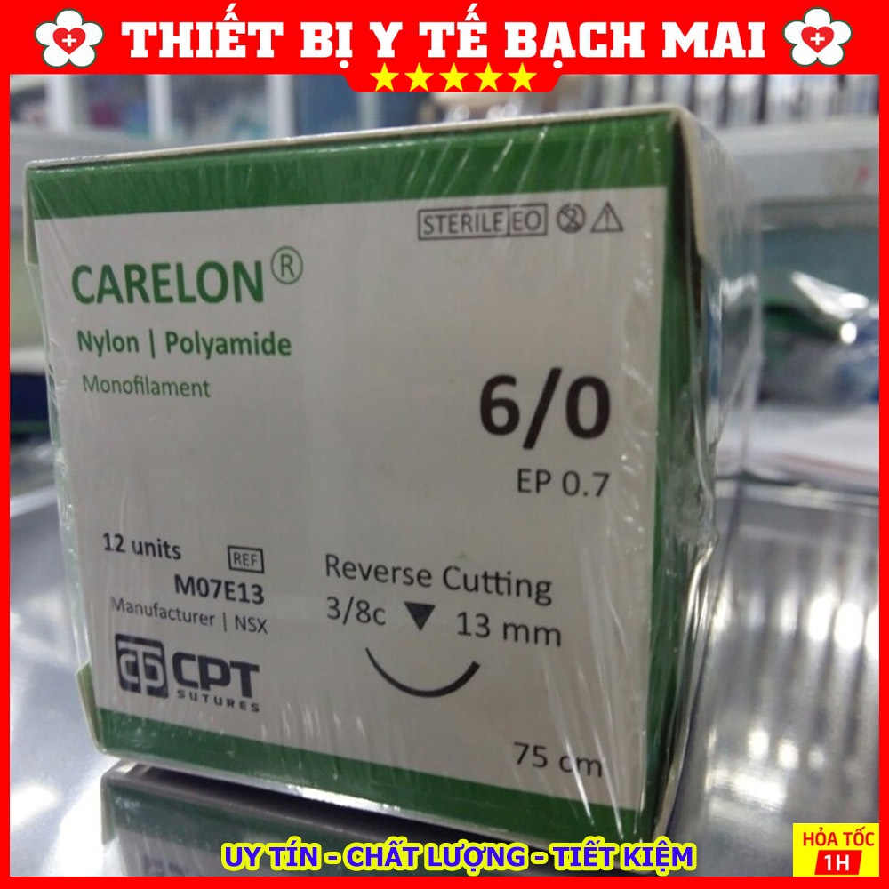 CHỈ THẨM MỸ-CHỈ PHẪU THUẬT NYLON 6/0- 12 tép/hộp