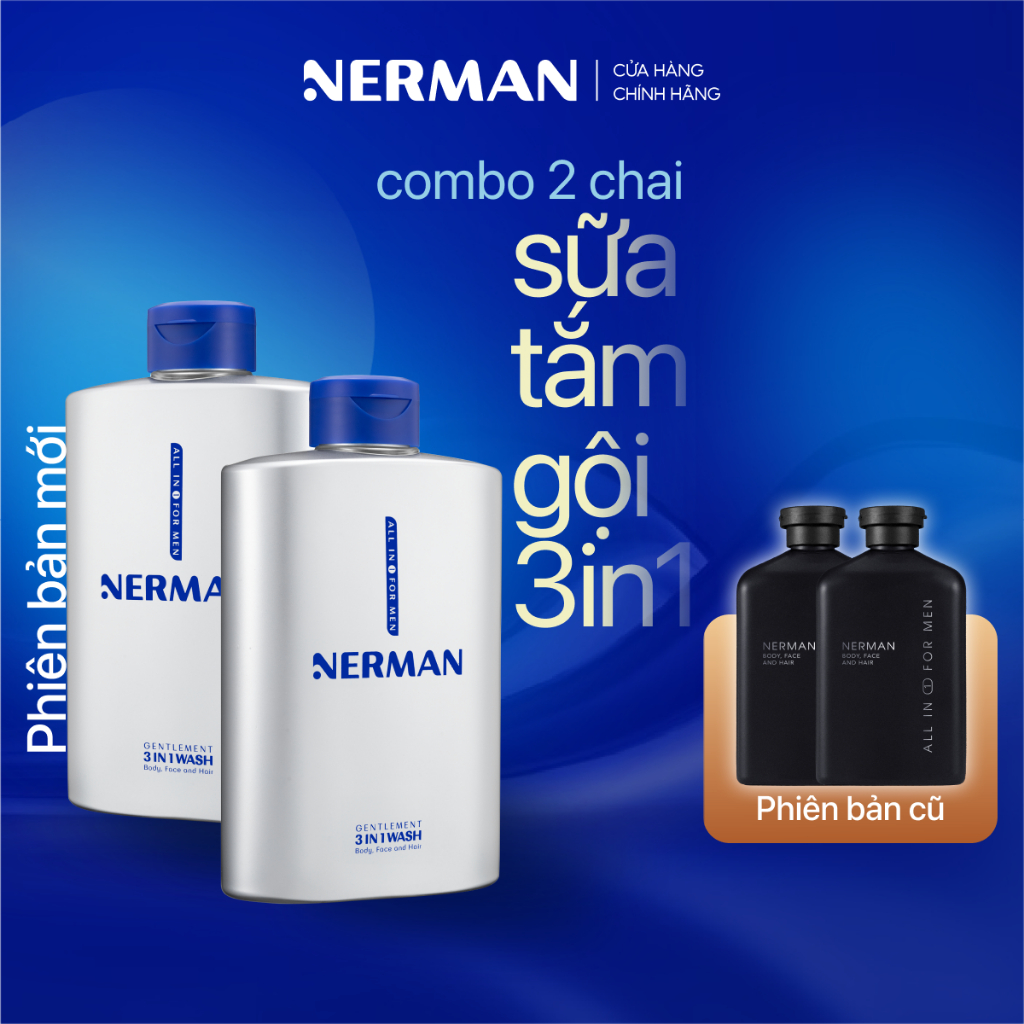 Sữa tắm gội nam giới hương nước hoa cao cấp Gentleman 3 in 1 Nerman 350ml
