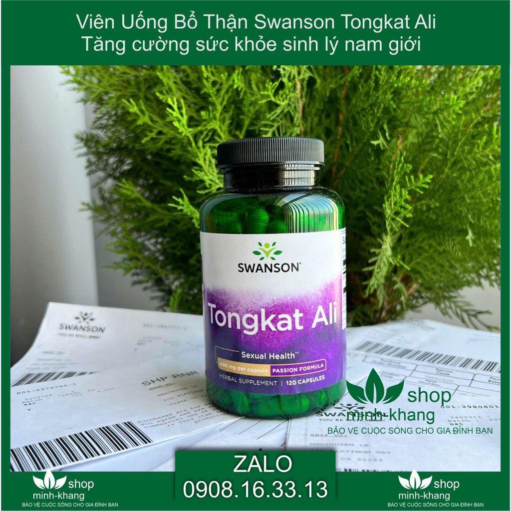 Viên Uống Tăng Cường Sinh Lý Swanson Tongkat Ali 400mg 120 viên hsd 7/2026