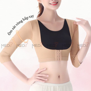 Áo gen nịt bắp tay, gen định hình tay lưng sau hút mỡ giúp giảm mỡ, thon gọn bắp tay