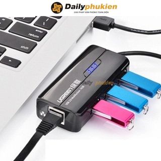 Bộ chia usb 3.0 3 cổng kèm cổng mạng lan 10/100/1000 chính hãng ugreen , hub usb kèm lan xịn