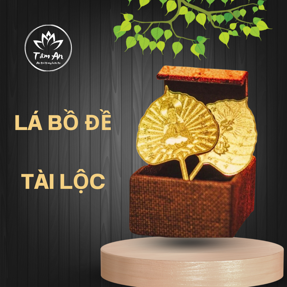 Lá Bồ Đề Mạ Vàng May Mắn Chiêu Tài Lộc Hợp Phong Thuỷ - Tâm An