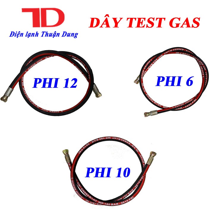 Dây thử máy điều hòa, dây test gas phi 6 phi 10 phi 12
