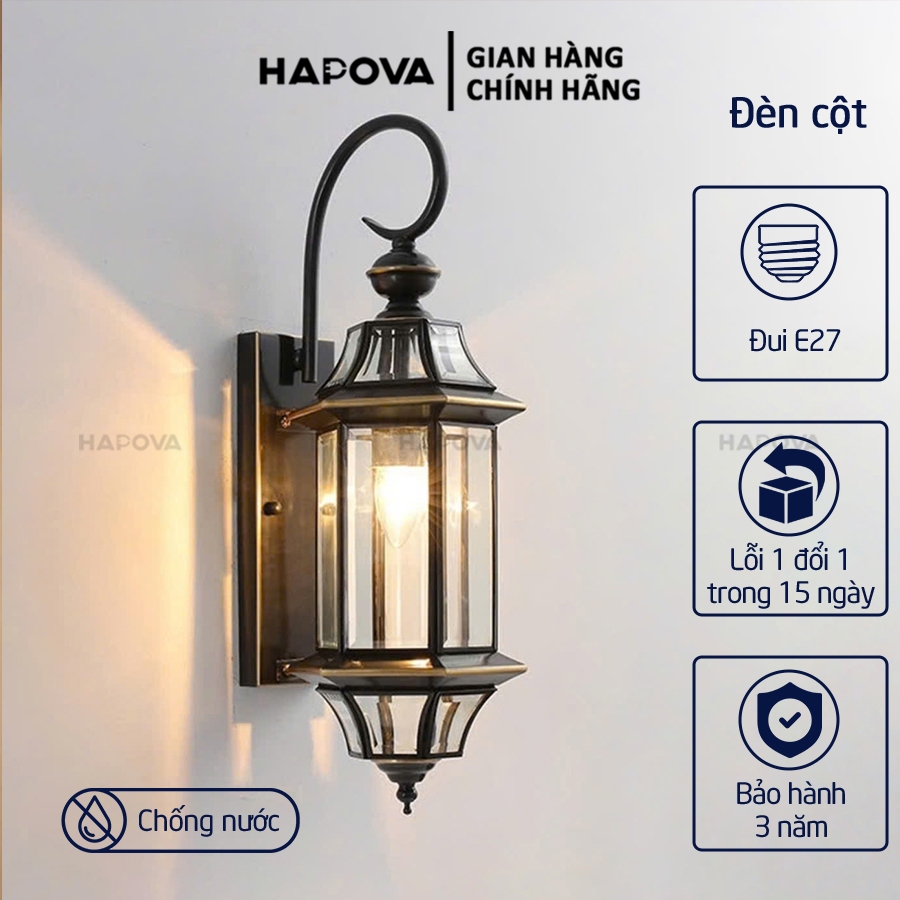 Đèn gắn tường bằng đồng cao cấp HAPOVA OFIGA 6018 + Tặng kèm bóng led A60