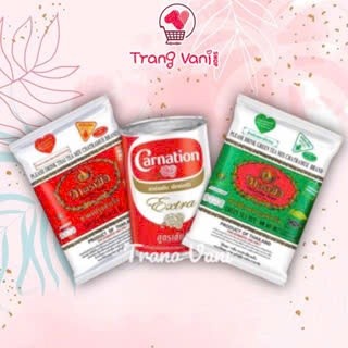   Nội Địa Thái  Combo Trà Thái CHATRAMUE + Sữa Béo CARNATION Thái Lan 