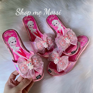 Guốc Elsa nơ chiến binh màu hồng xinh suất sắc cho bé gái