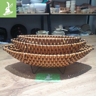 Thuyền Nhựa Giả Mây Tre 3 Kích Thước Decor Quán Ăn, Nhà Hàng