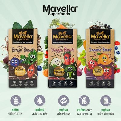 Bột lắc sữa bổ sung chất xơ, rau củ, hỗ trợ táo bón, nhuận tràng Mavella Úc 10g phù hợp bé dị ứng đạm bò