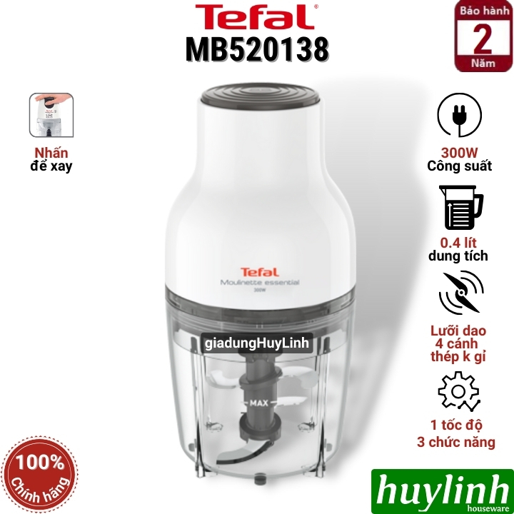 Máy xay thịt mini Tefal MB520138 - 0.4 lít - 300W