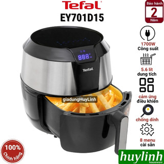 Nồi chiên không dầu điện tử tefal ey701d15 - dung tích 5.6 lít - công suất 1700w