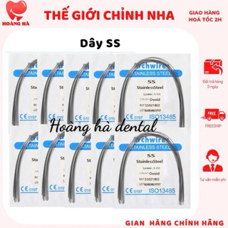 Túi 10 sợi Dây ss chỉnh nha Dây cung ss niềng răng