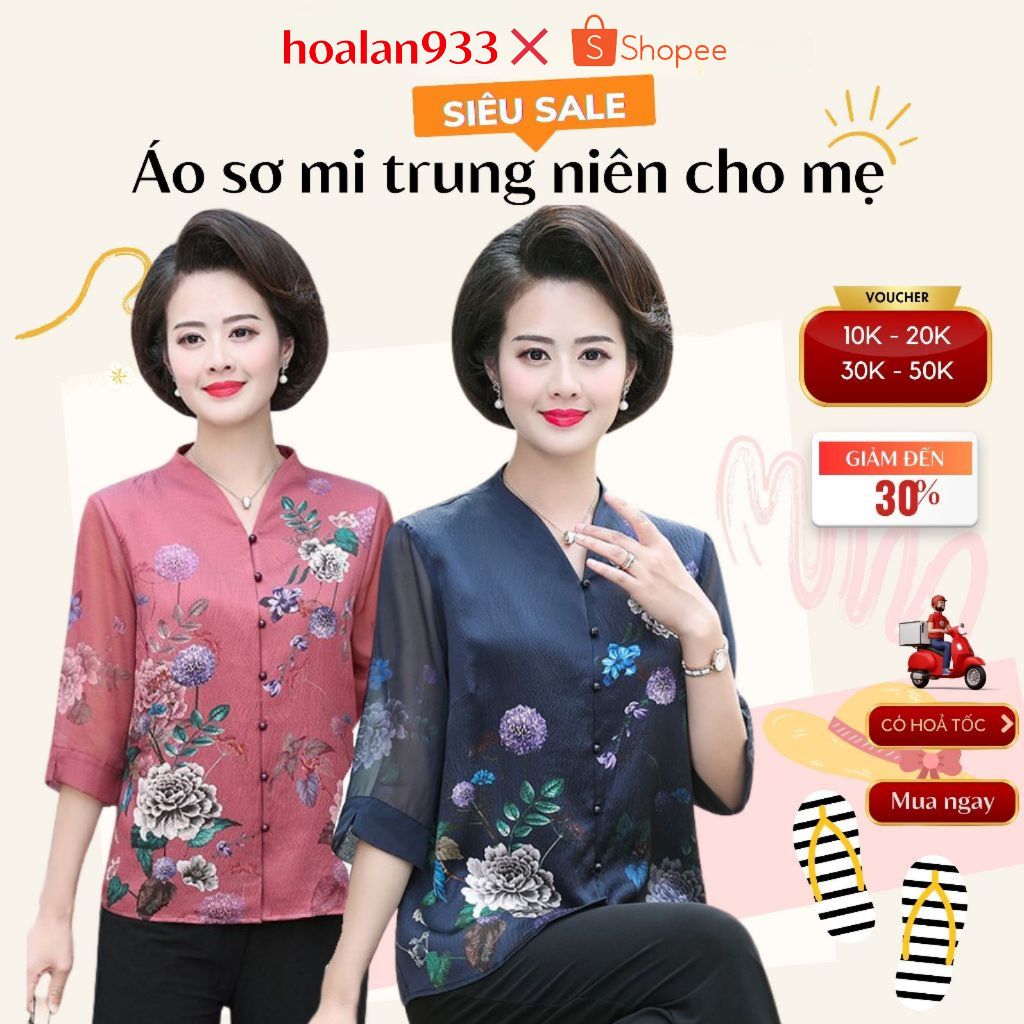 Áo sơ mi  cho người già_hàng sẵn ( SM hoa thuoc duoc) 🎉🎉