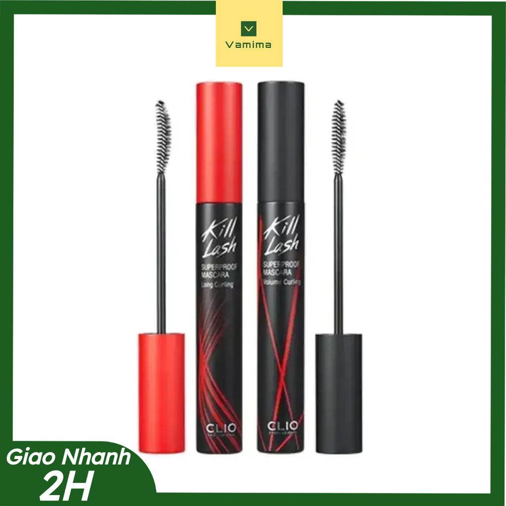 Mascara Clio Chống Nước Chuốt Mi Giữ Cong, Dài Dày Mi Chống Trôi Clio Kill Lash Superproof Mascara 7