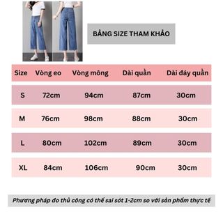 Quần jeans ống rộng dáng lửng quảng châu form basic dễ phối