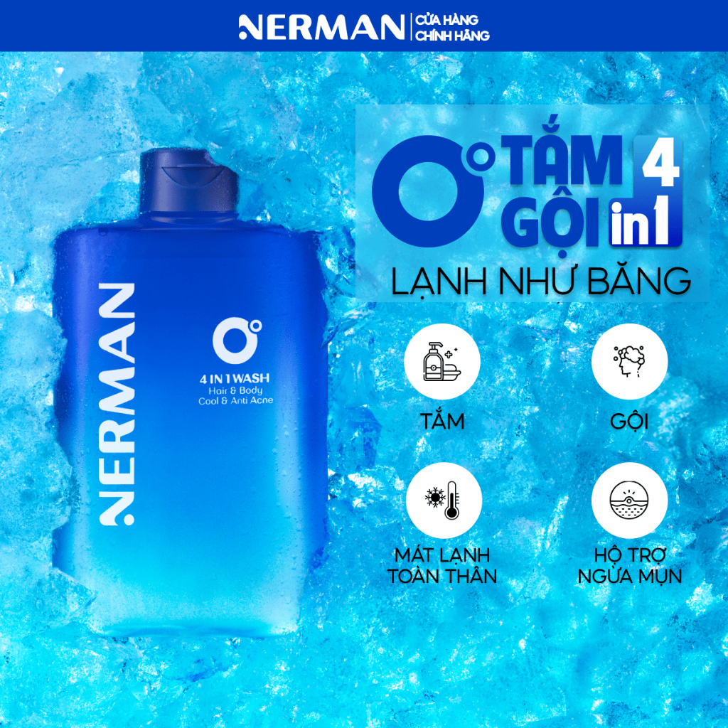 Sữa tắm gội nam giới hương nước hoa cao cấp Gentleman 3 in 1 Nerman 350ml
